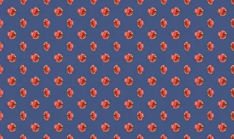 Pattern of strawberries on a blue background for design Stock Illustration