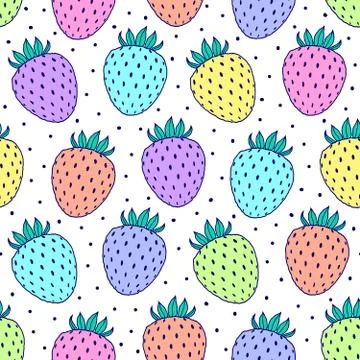 Pattern with strawberries Stock Illustration