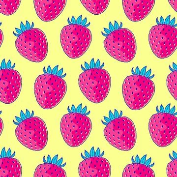 Pattern with strawberries Stock Illustration