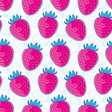 Pattern with strawberries 스톡 일러스트