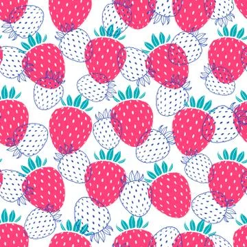 Pattern with strawberries Stock Illustration