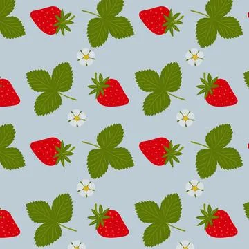Pattern with strawberries Ilustración de archivo