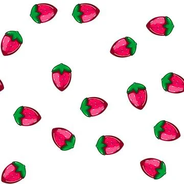 Pattern strawberry jelly candy cartoon vector Stock Illustration