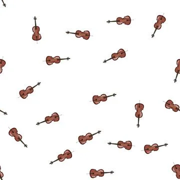 Pattern strings cello cartoon vector Stockillustratie