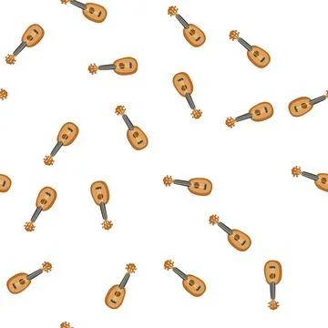 Pattern strings ukulele cartoon vector Stock Illustration