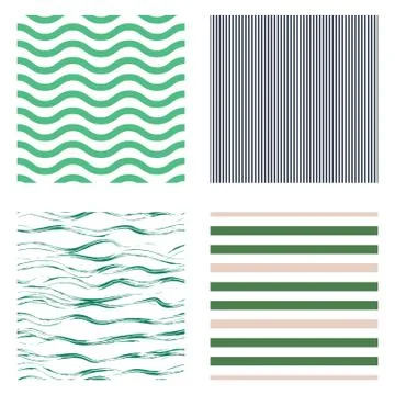 Pattern stripe seamless design set for wallpaper, fabric print and wrap paper. Illustrazione stock