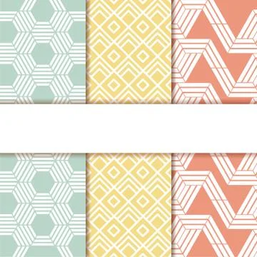 Pattern striped blue yellow and red frames vector design Stock Illustration