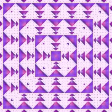 A pattern of striped cones with a pink and purple gradient. 3d rendering Stockillustratie
