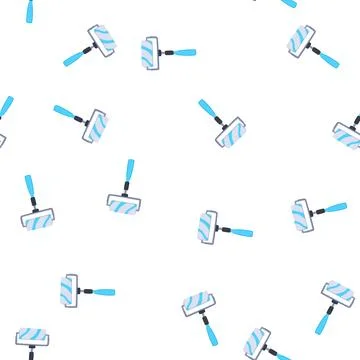 Pattern stroke roller paint cartoon vector Illustrazione stock