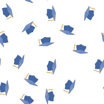 Pattern student graduation hat cartoon vector Stock Illustration