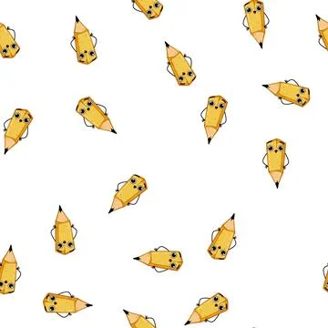 Pattern student pen character cartoon vector イラスト素材