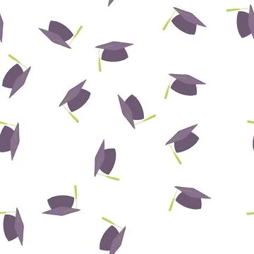 Pattern study graduation hat cartoon vector Stock Illustration