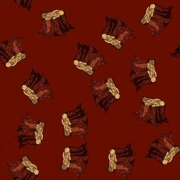 Pattern stump wood sketch hand drawn Stockillustratie
