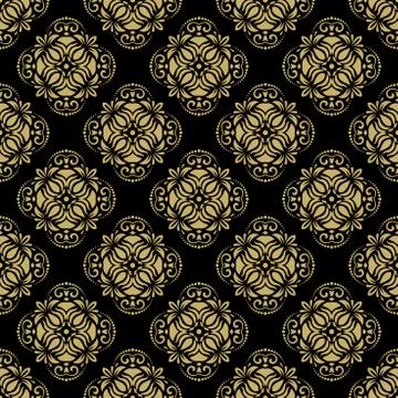 Pattern in the style of Baroque. Abstract Vector Background with Black and Illustrazione stock