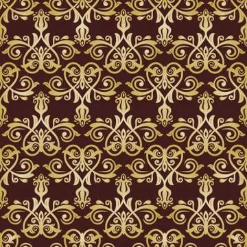 Pattern in the style of Baroque. Abstract Vector Golden Background Stock Illustration