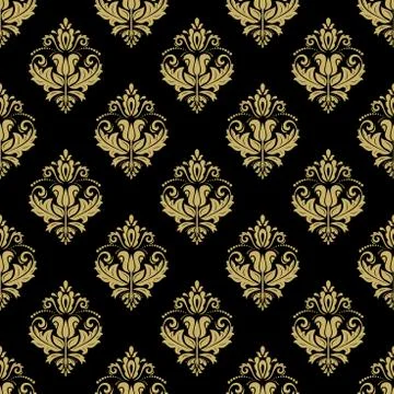 Pattern in the style of baroque. abstract vector golden background イラスト素材