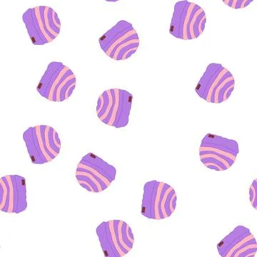 Pattern style beanie hat cartoon vector 스톡 일러스트