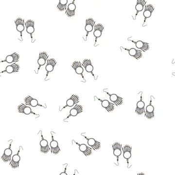 Pattern style boho earrings cartoon vector 库存插图