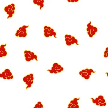 Pattern style chinese cloud cartoon vector Stock Illustration