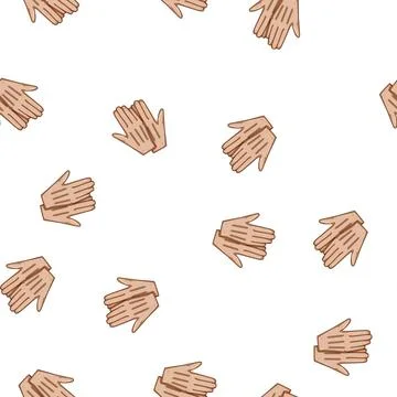 Pattern style leather gloves cartoon vector Stock Illustration