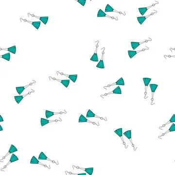 Pattern style tassel earrings cartoon vector Illustrazione stock
