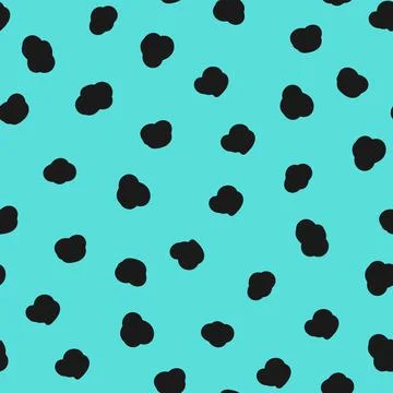 The pattern is stylish from black dots of blots on a turquoise background. Fo Stock Illustration