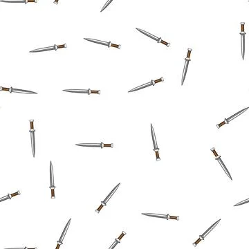 Pattern Stylized dagger representing medieval weapon with sharp blade Stock Illustration