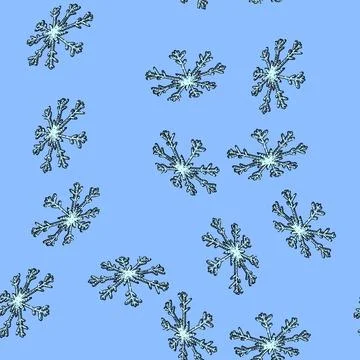 Pattern Stylized detailed snowflake drawing for winter celebration Illustrazione stock