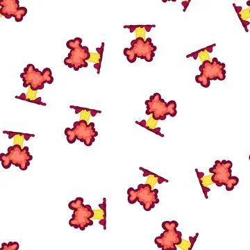 Pattern stylized explosion creating fiery smoke cloud effect Stock Illustration