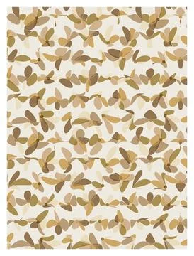 Pattern of stylized floral shapes in earthy tones on a light background. Stock Illustration
