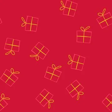 Pattern stylized illustration depicting a present box outlined in a casual sk Stock Illustration
