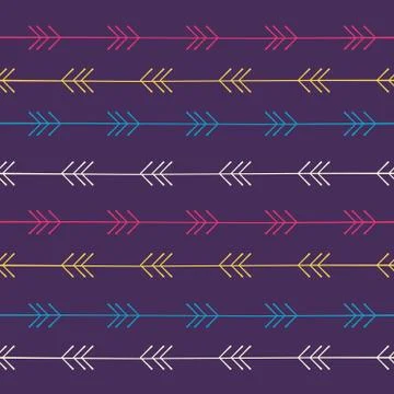 Pattern with stylized linear arrows Stock Illustration