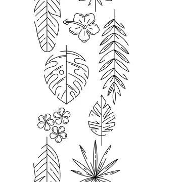 Pattern with stylized palm leaves. Decorative image of tropical foliage and.. Stock Illustration