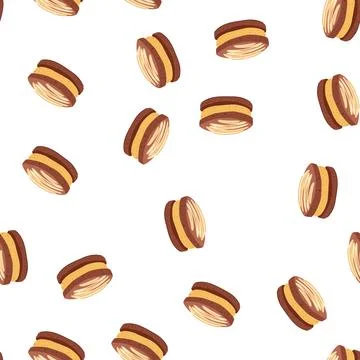 Pattern sugar biscuit cookie cartoon vector Stock Illustration