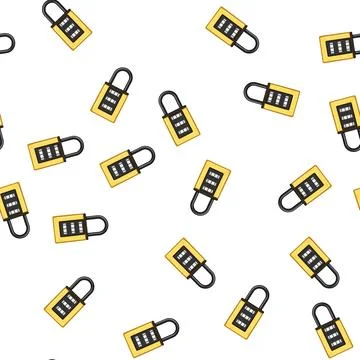 Pattern suitcase luggage lock cartoon vector Stock Illustration