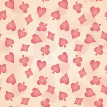 Pattern with suits of playing cards. Stock Illustration