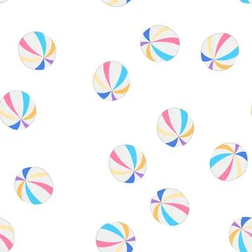 Pattern summer beach ball cartoon vector Stock Illustration