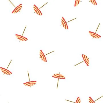 Pattern summer beach umbrella cartoon vector Stockillustratie