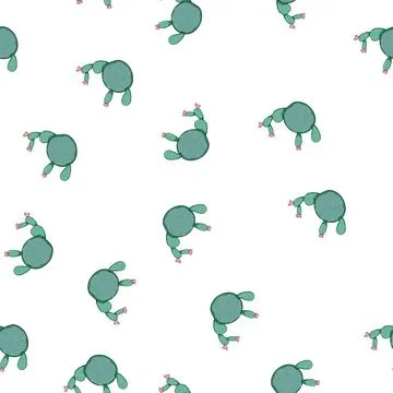 Pattern summer cactus cartoon vector イラスト素材