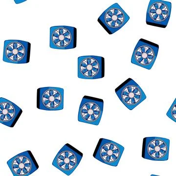 Pattern summer electric fan cartoon vector Stock Illustration