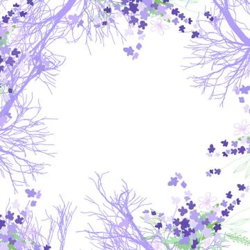 Pattern with summer flowers and leaves on a white background Stock-Illustration
