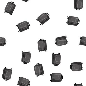 Pattern summer luggage bag cartoon vector Stock Illustration