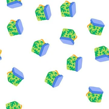 Pattern summer picnic basket cartoon vector Illustrazione stock