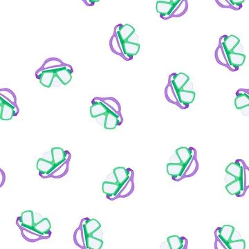 Pattern summer pool goggles cartoon vector Ilustración de archivo