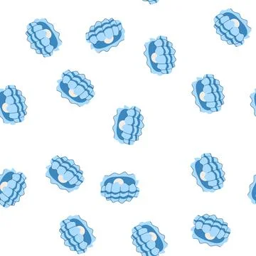 Pattern summer shell pearl cartoon vector Illustrazione stock