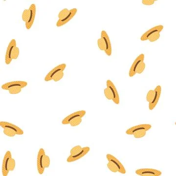 Pattern summer straw hat cartoon vector 库存插图