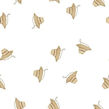 Pattern summer straw hat cartoon vector Stockillustratie