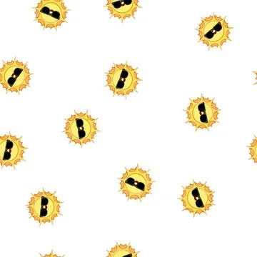 Pattern summer sun character cartoon vector Stock Illustration