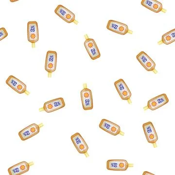 Pattern summer sun cream cartoon vector Illustrazione stock