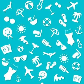 Pattern with summer symbols Stock Illustration